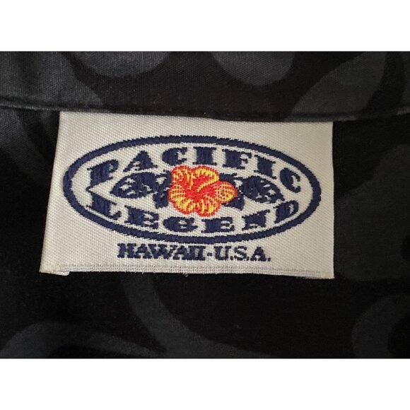 VTG Pacific Legend Hawaii SS Black Aloha Shirt Button Down Beer Bottle Floral M - Picture 3 of 16